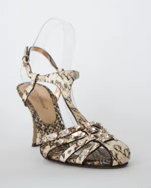 2000s Dolce & Gabbana Snakeskin Stiletto Sandals Size 38