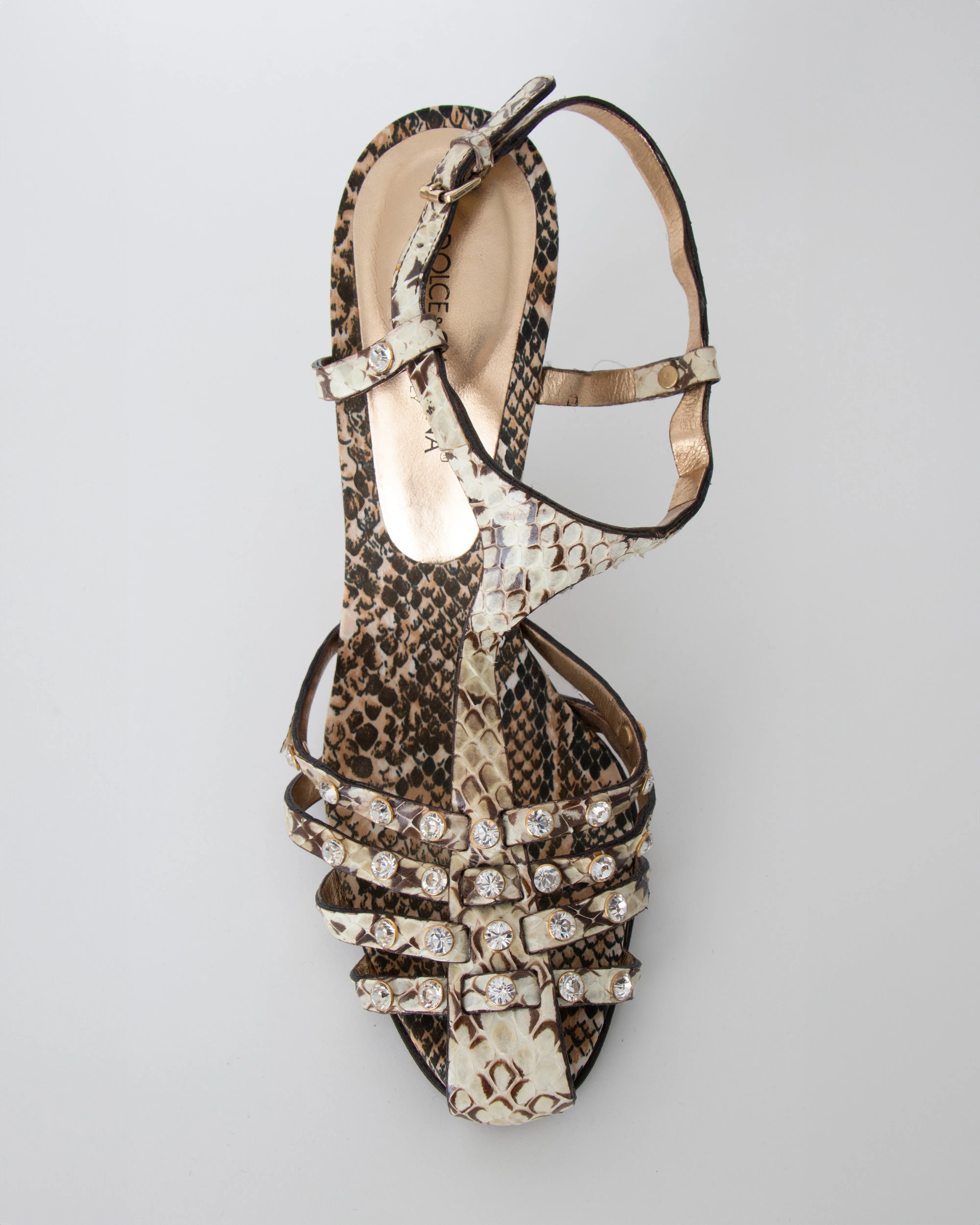 2000s Dolce & Gabbana Snakeskin Stiletto Sandals Size 38