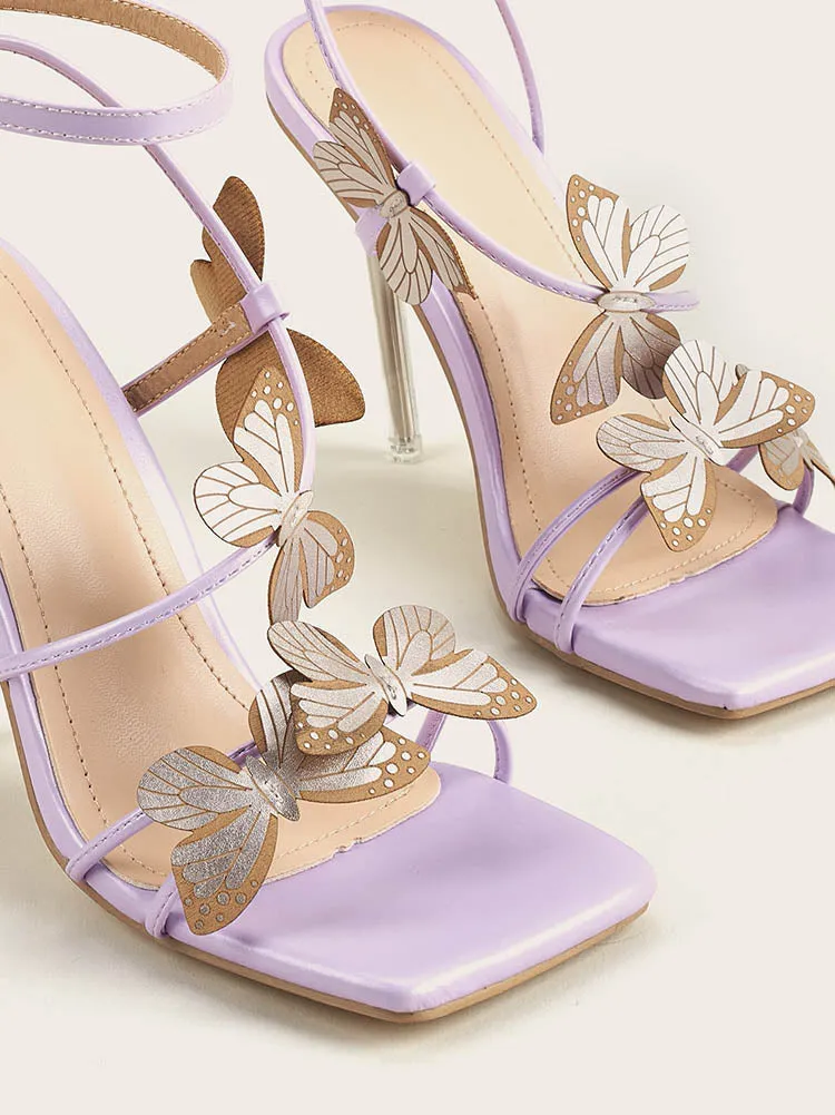 Amozae-Butterfly Stiletto Heeled Sandals