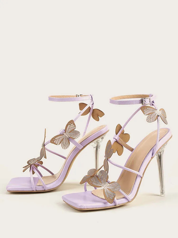 Amozae-Butterfly Stiletto Heeled Sandals