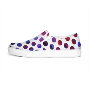 Athletic Sneakers, Low Cut Polka Dot Canvas Slip-on Sports Shoes