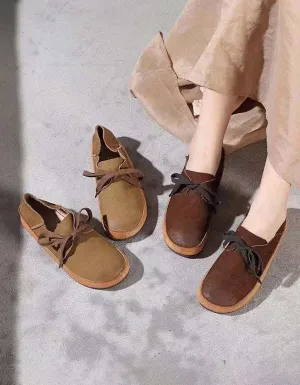 Autumn Comfortable Handmade Retro Leather Flats