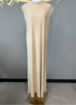 Basic Sleeveless Stretch Maxi - Cream