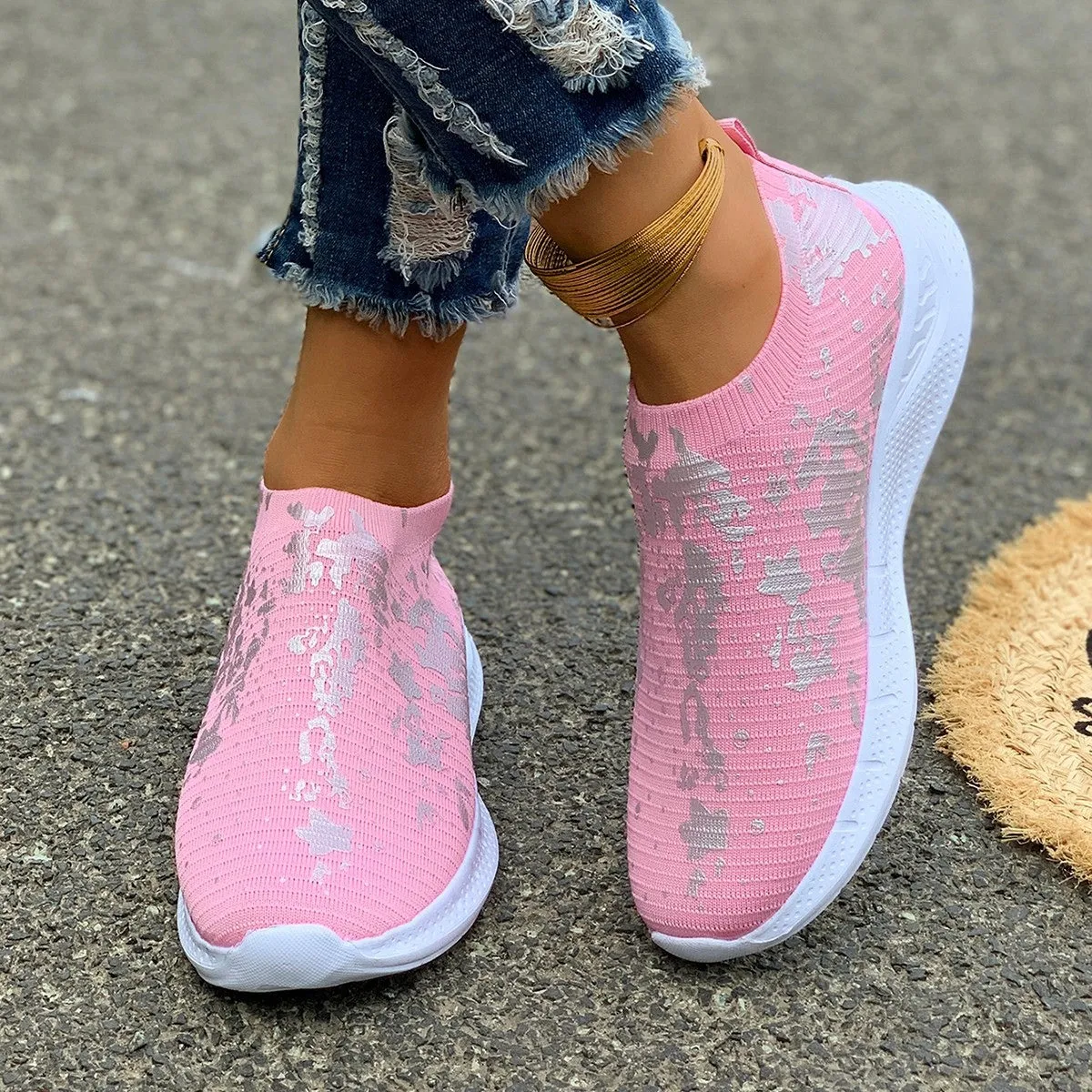 Breathable Mesh Flat Slip-Ons