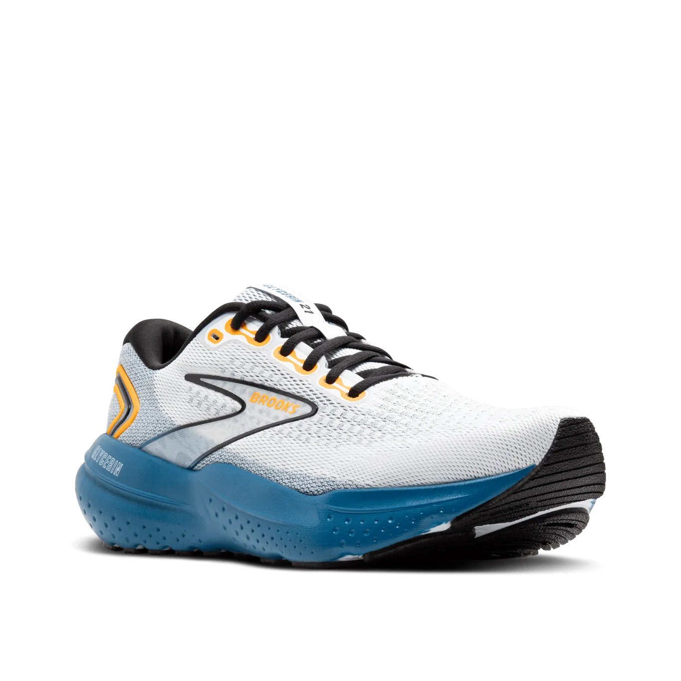 Brooks Glycerin 21 Mens Running - White / Sapphire / Orange