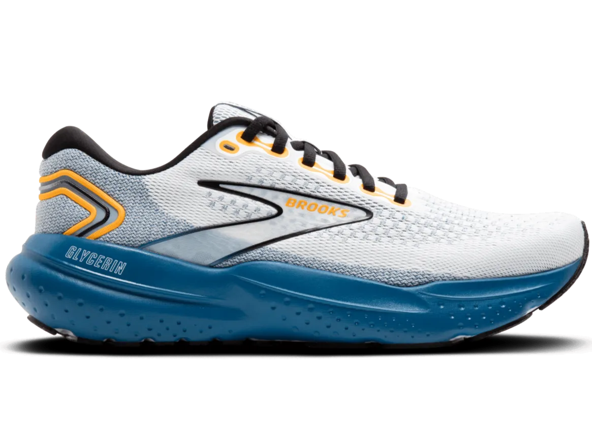 Brooks Glycerin 21 Mens Running - White / Sapphire / Orange