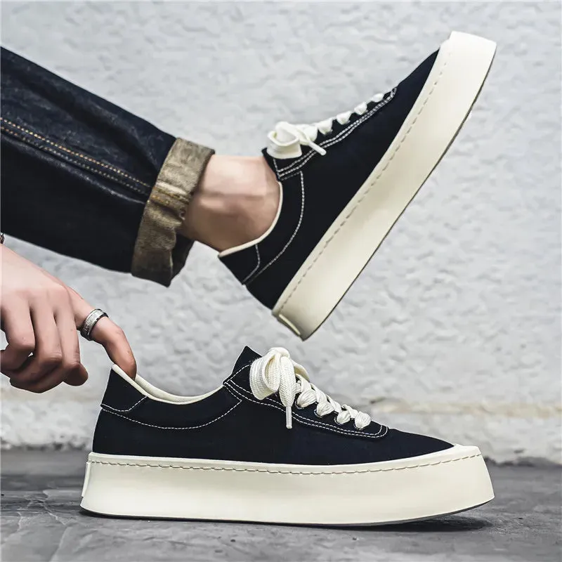 Casual Low-Top Thick Sole Canvas Sneakers