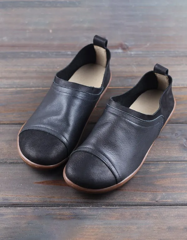 Comfortable Handmade Retro Leather Slip-on Flats