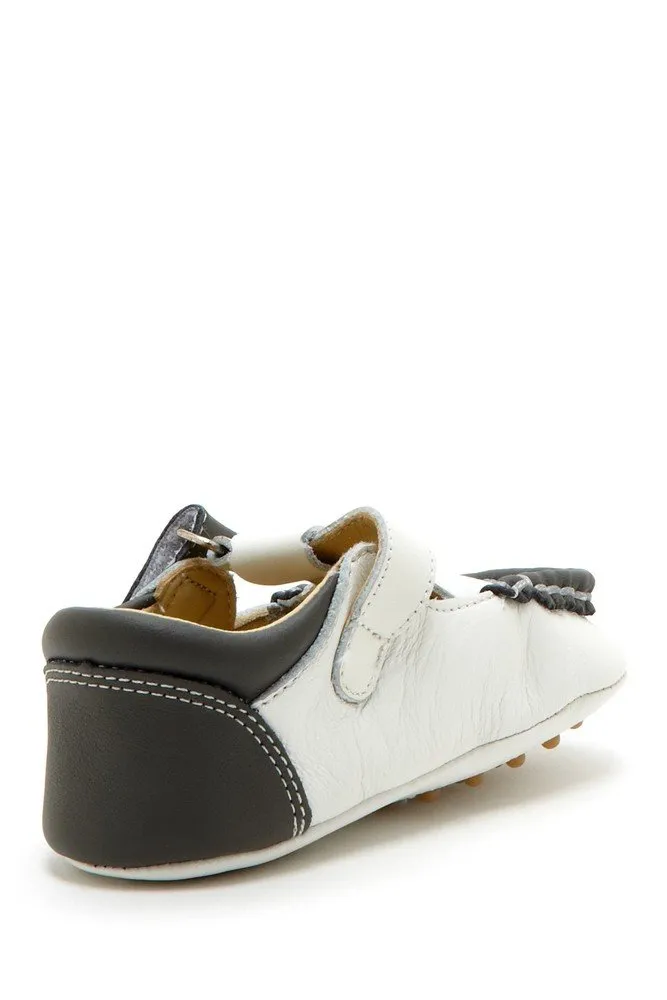 Dark Gray Colorblock T-Strap Loafers