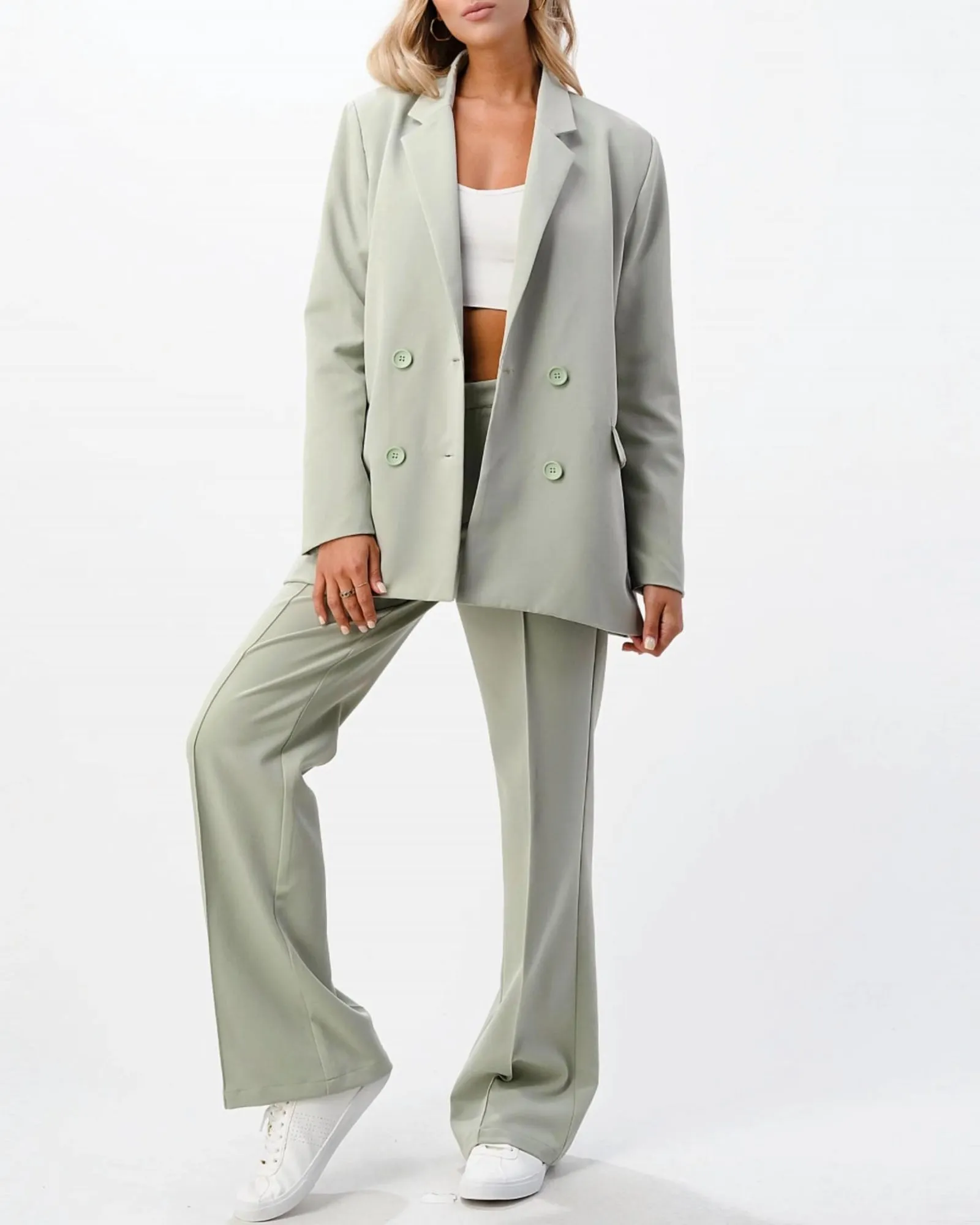 Front Seam Wide Leg Pants in Sage | Sage