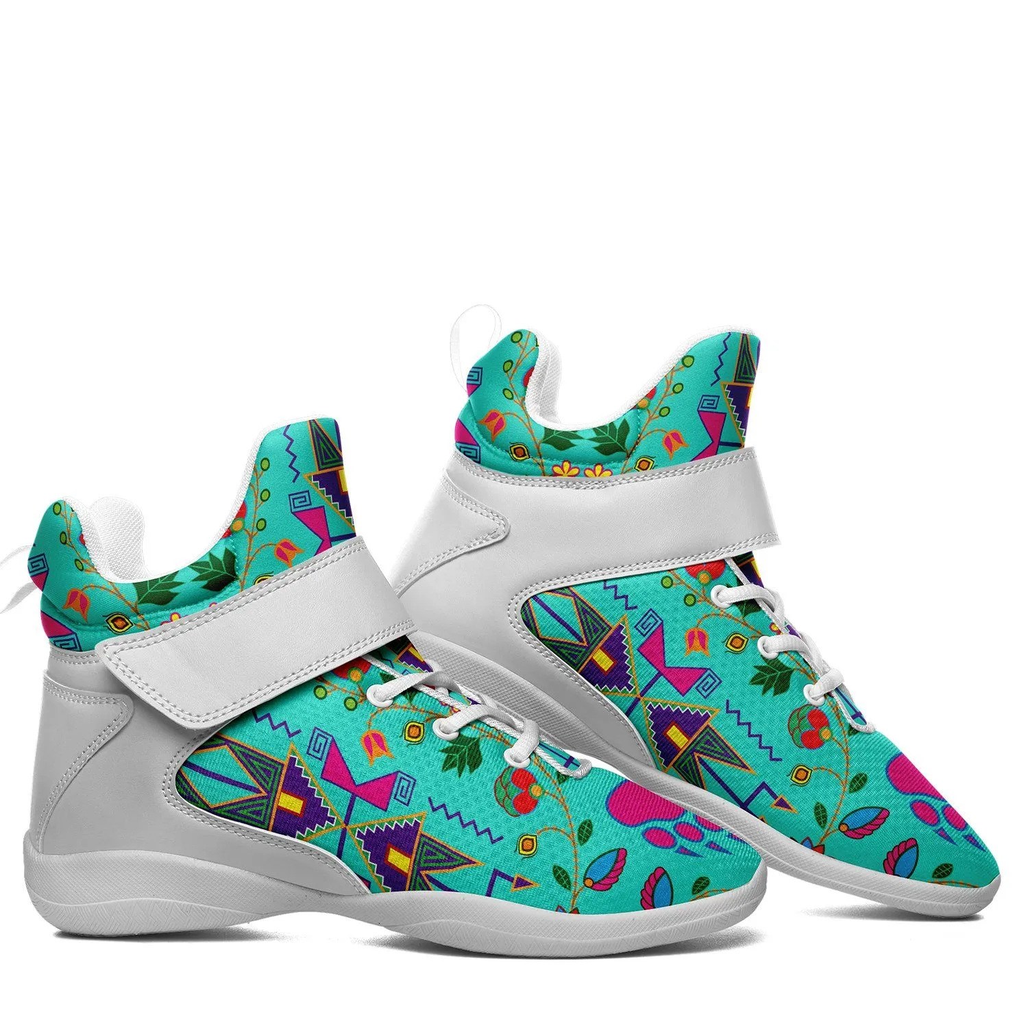 Geometric Floral Fall Sky Ipottaa Basketball / Sport High Top Shoes