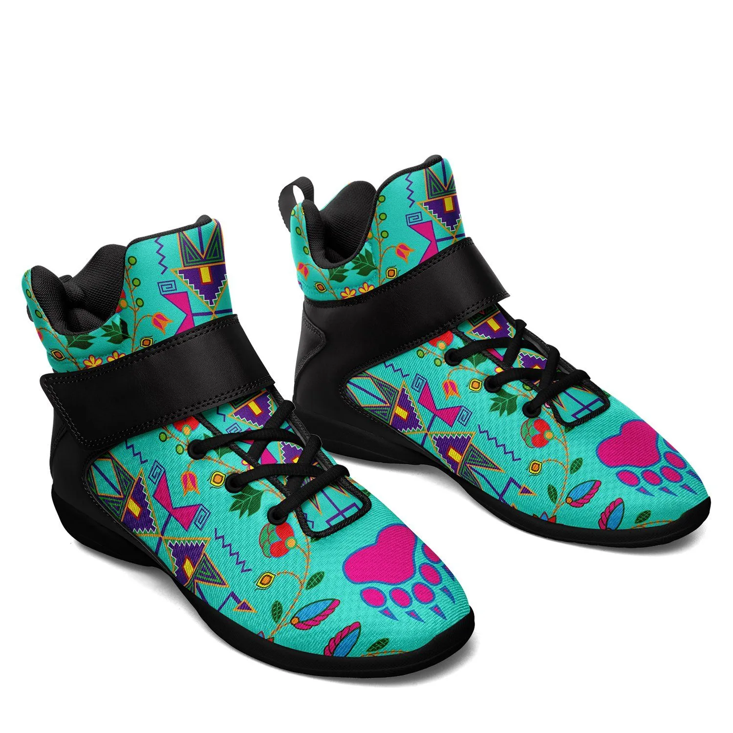 Geometric Floral Fall Sky Ipottaa Basketball / Sport High Top Shoes