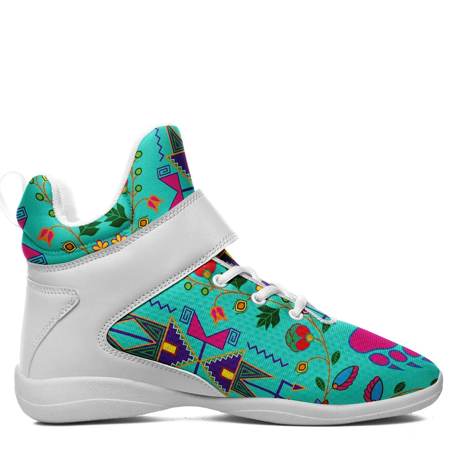 Geometric Floral Fall Sky Ipottaa Basketball / Sport High Top Shoes