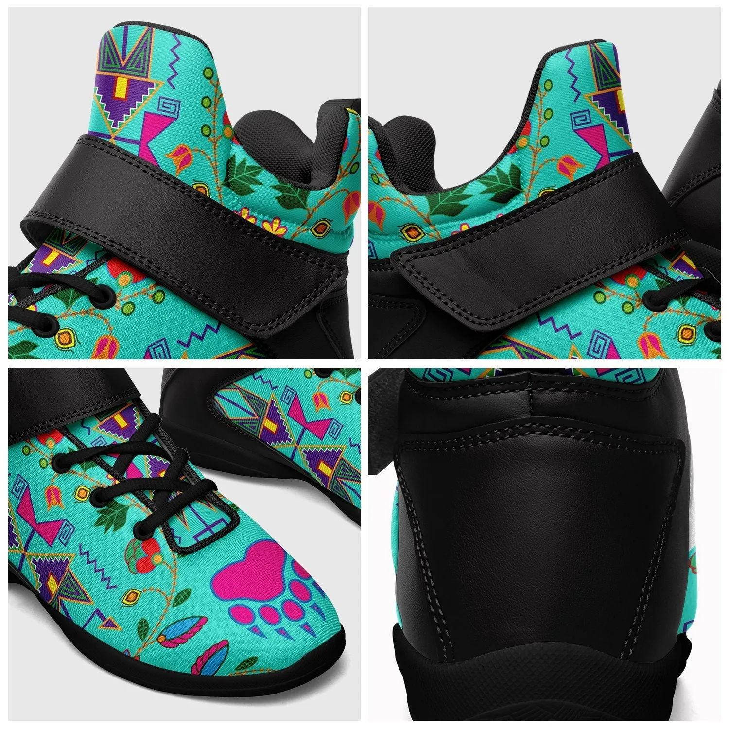 Geometric Floral Fall Sky Ipottaa Basketball / Sport High Top Shoes