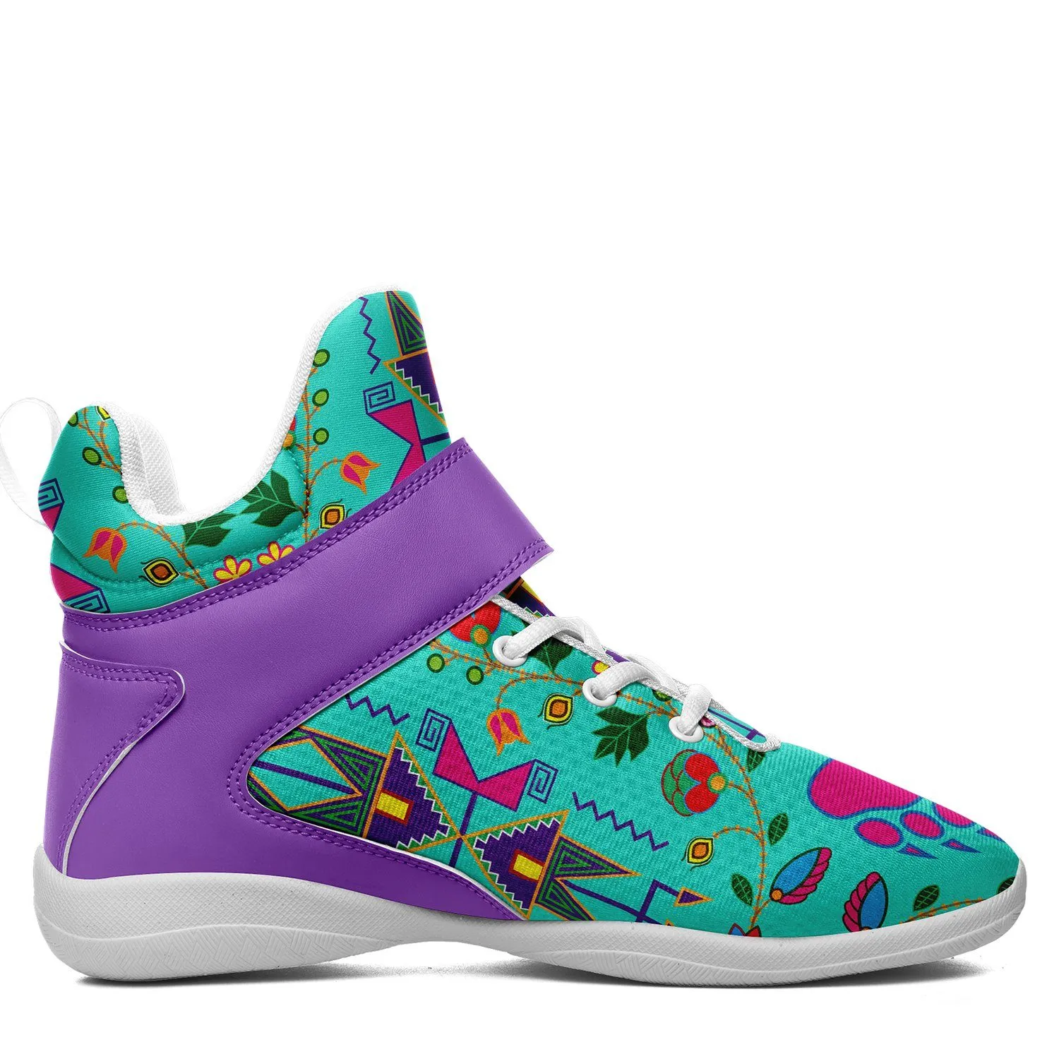 Geometric Floral Fall Sky Ipottaa Basketball / Sport High Top Shoes