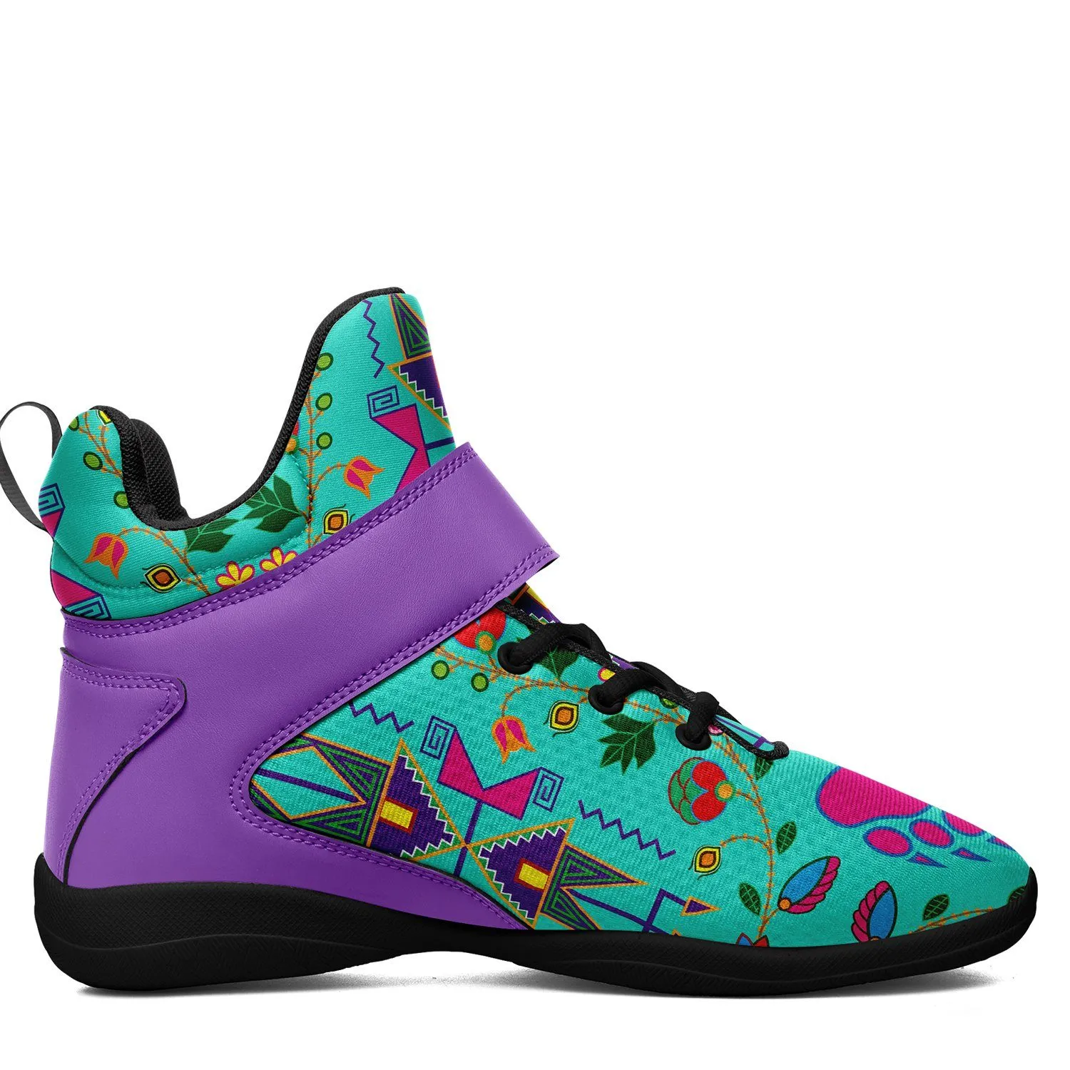 Geometric Floral Fall Sky Ipottaa Basketball / Sport High Top Shoes