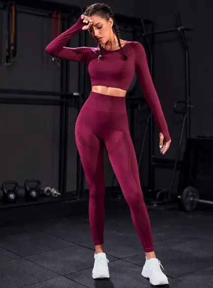 Gym Bunny Berry 2 Piece Long Sleeved Gym Set