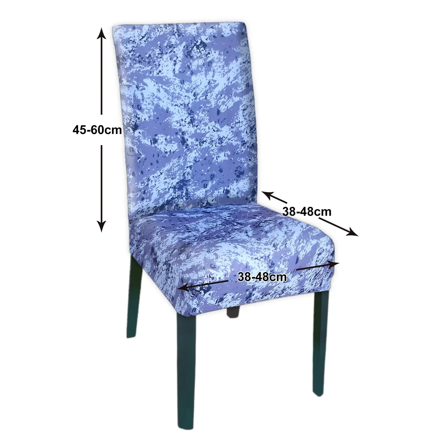 Heart Home Camouflage Printed Elastic Stretchable Polyster Chair Cover for Home, Office, Hotels, Wedding Banquet- Pack of 6 (Blue)-50HH0965