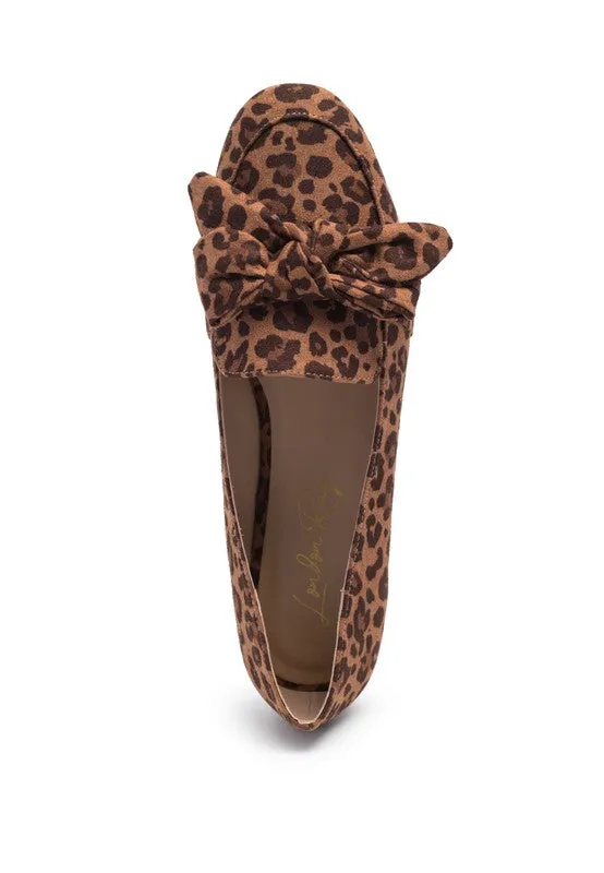 Leopard London Rag Casual Walking Bow Loafers