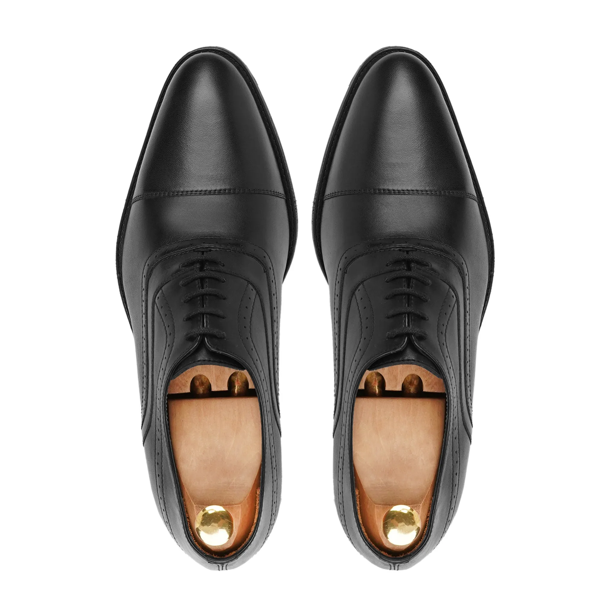 Moreton - Men's Black Calf Leather Oxford Shoe