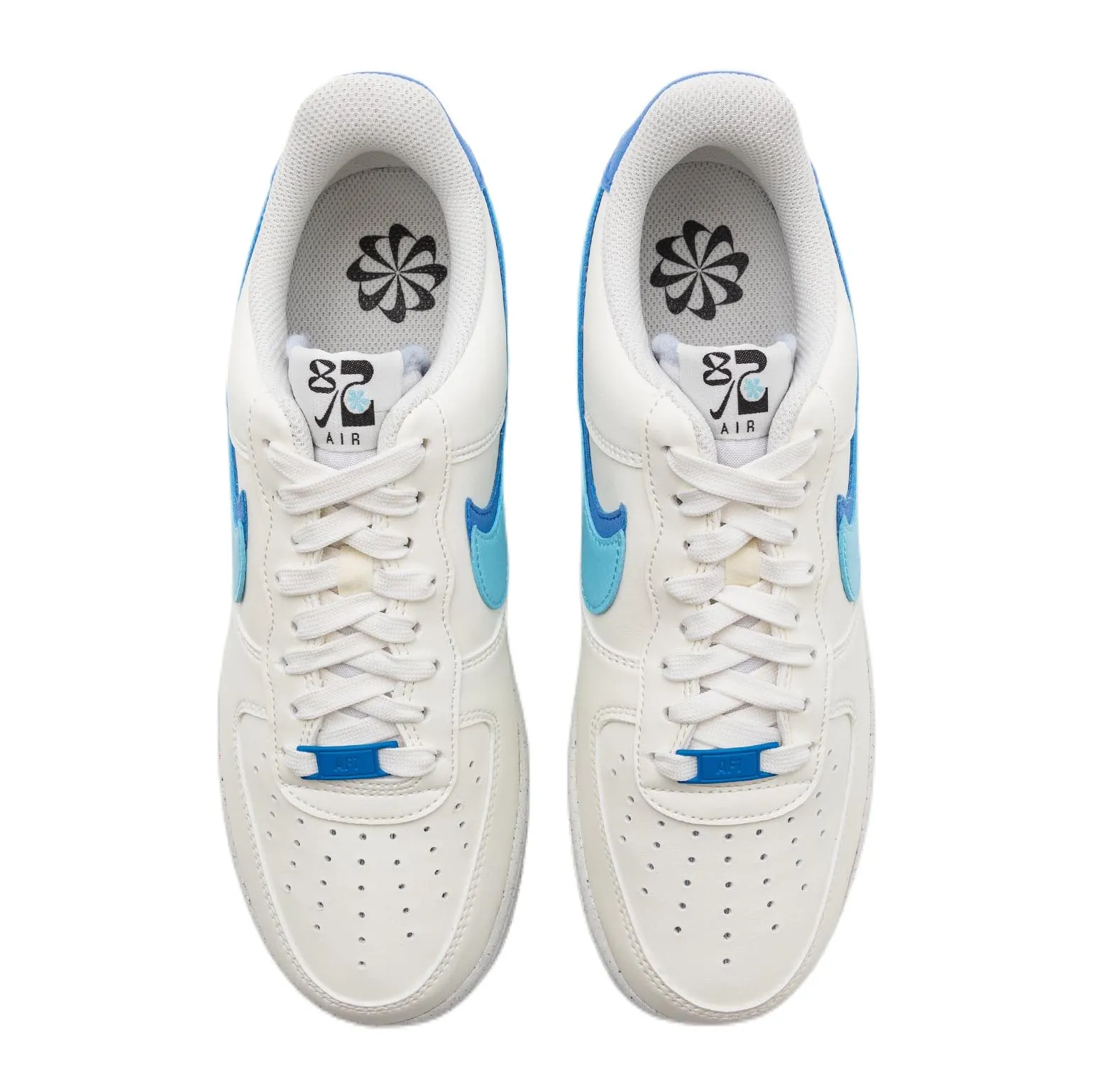 Nike Air Force 1 sneakers, cream/blue