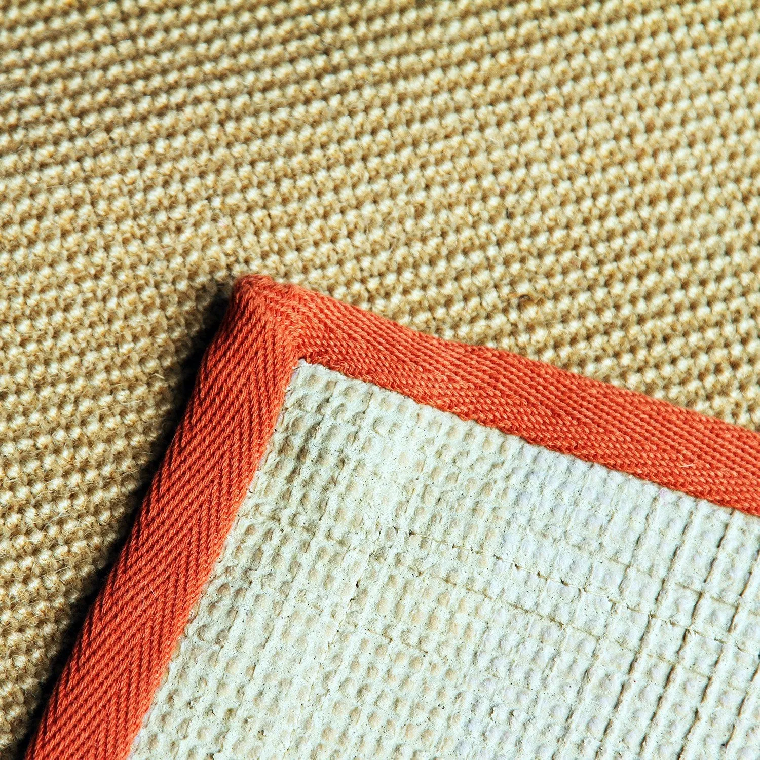 OnlyMat Eco-Friendly Jute Anti-Skid Yoga Mat With Orange Cotton Border