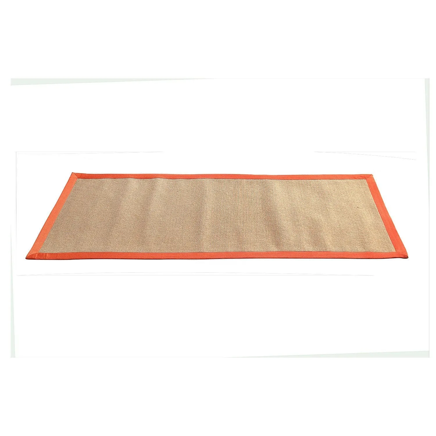 OnlyMat Eco-Friendly Jute Anti-Skid Yoga Mat With Orange Cotton Border