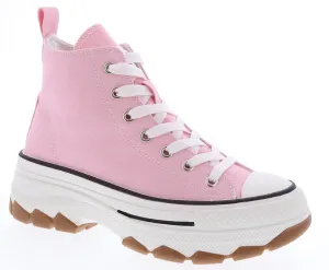 Pink High Top Canvas Sneaker