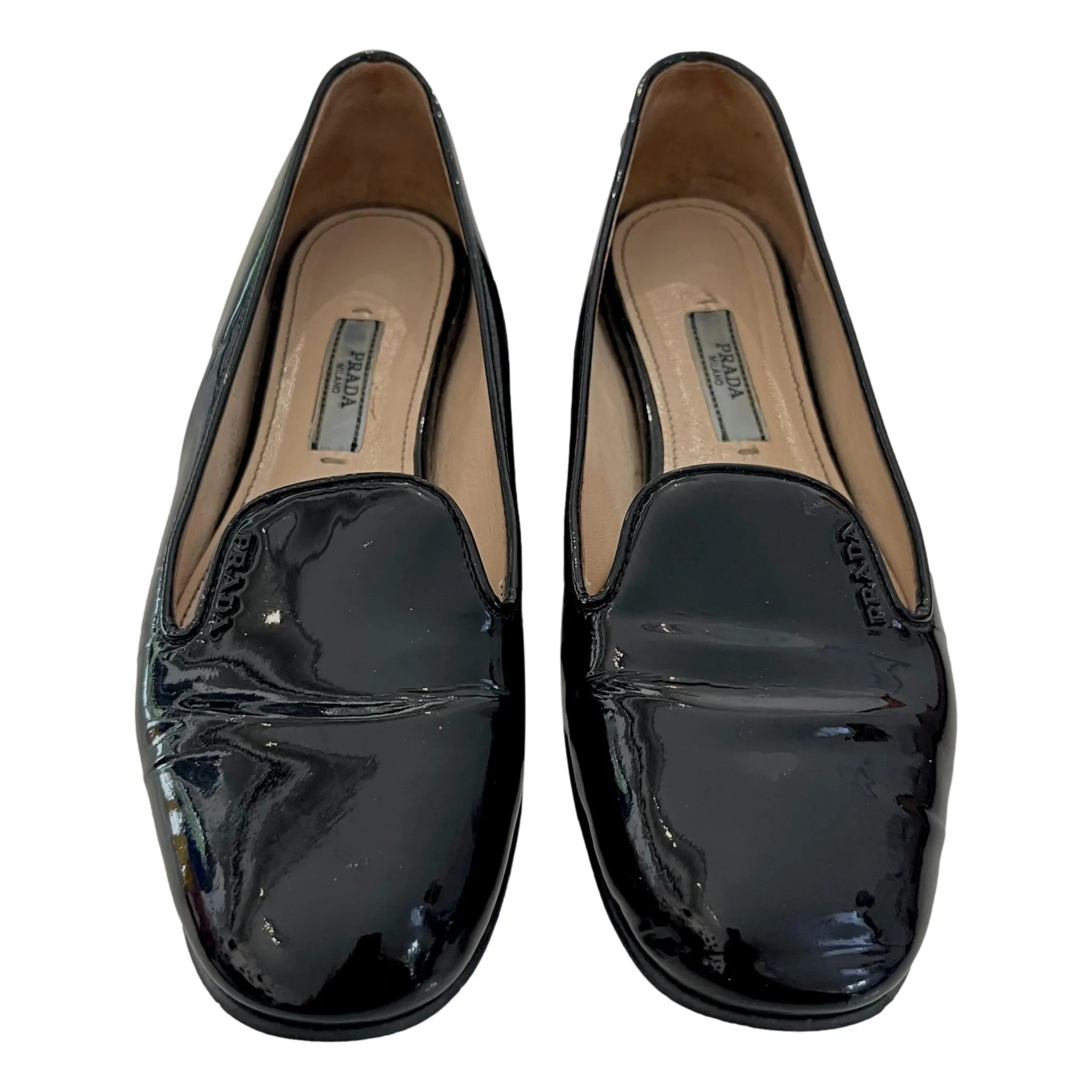 Prada Patent Leather Loafers. Size 35