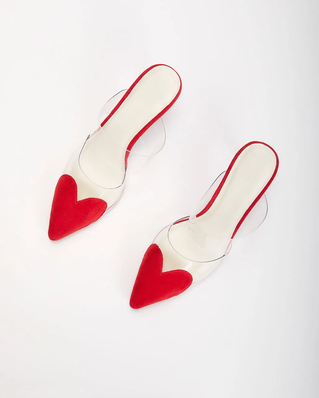 Queen Of Hearts Suede Heeled Mule