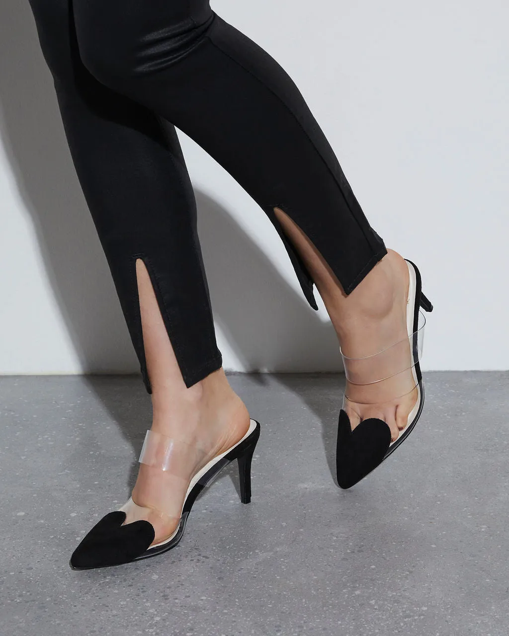 Queen Of Hearts Suede Heeled Mule