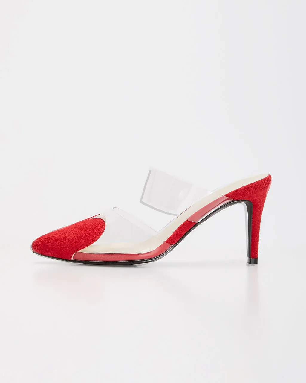 Queen Of Hearts Suede Heeled Mule