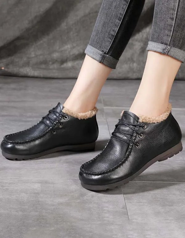 Round Head Comfortable Velvet Leather Flats