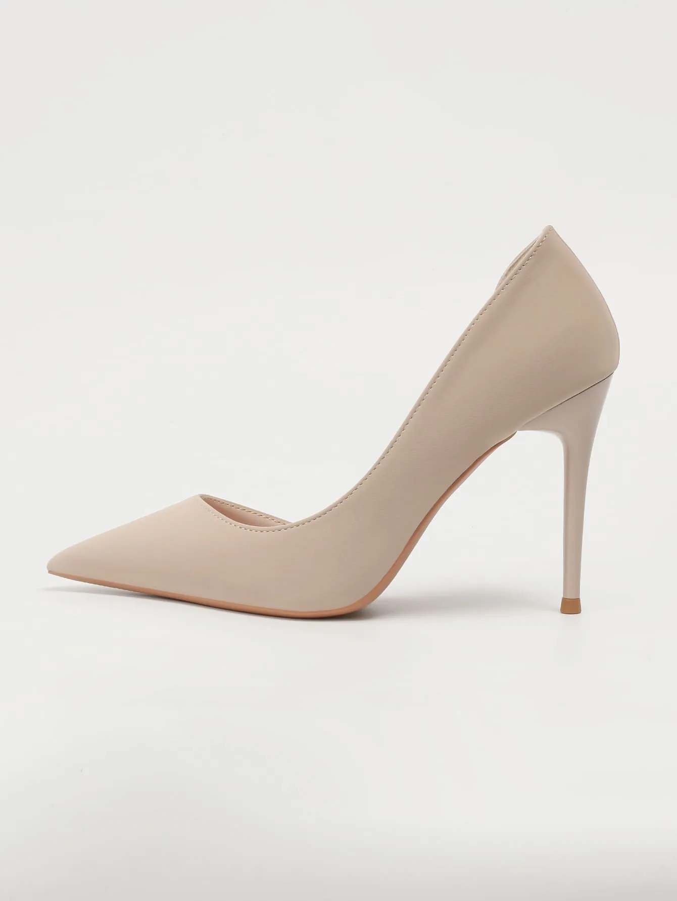 SHEIN Minimalist Point Toe Stiletto Heeled Court Pumps, Apricot Color Elegant Solid Color High Heel Shoes