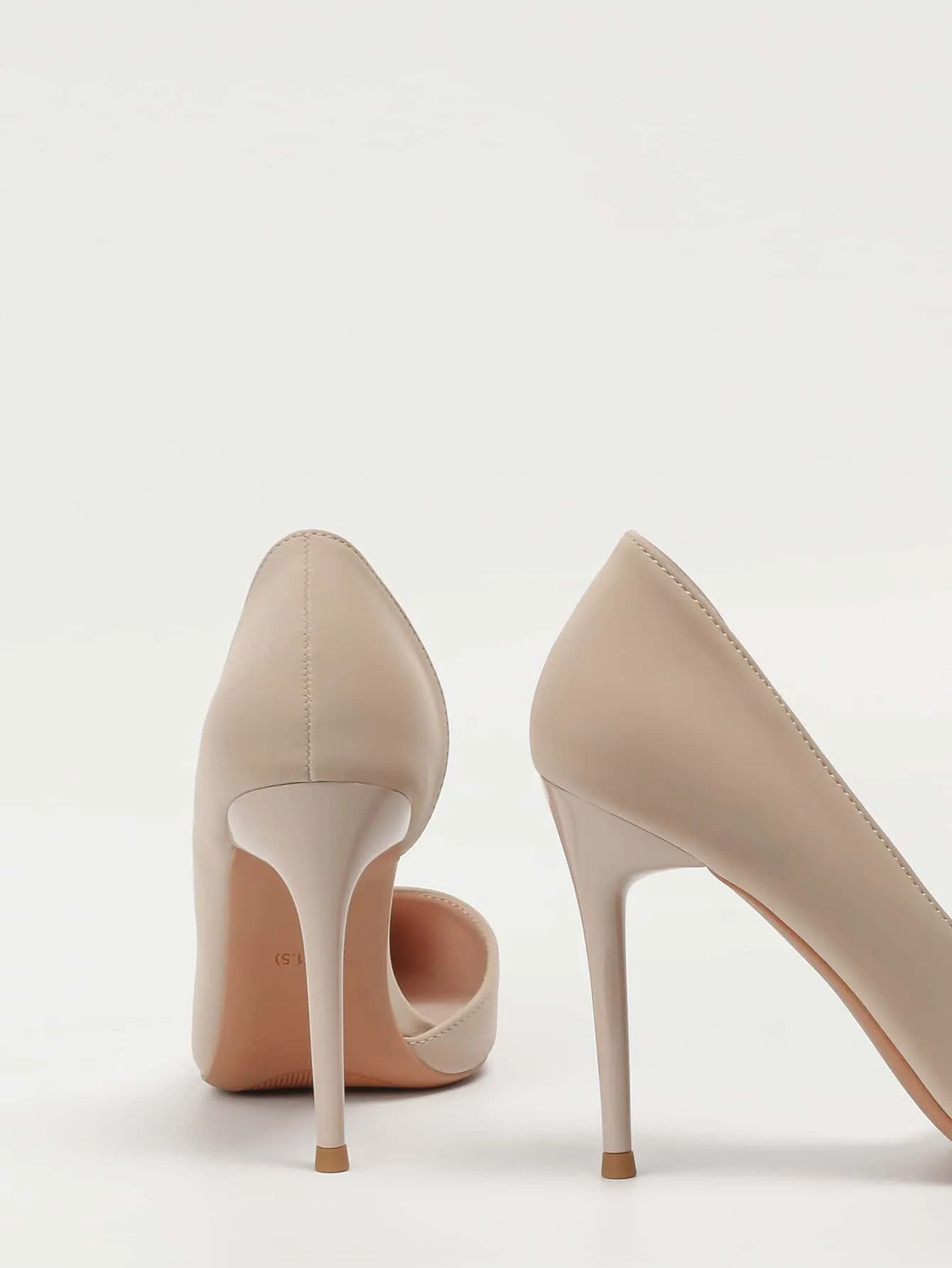 SHEIN Minimalist Point Toe Stiletto Heeled Court Pumps, Apricot Color Elegant Solid Color High Heel Shoes