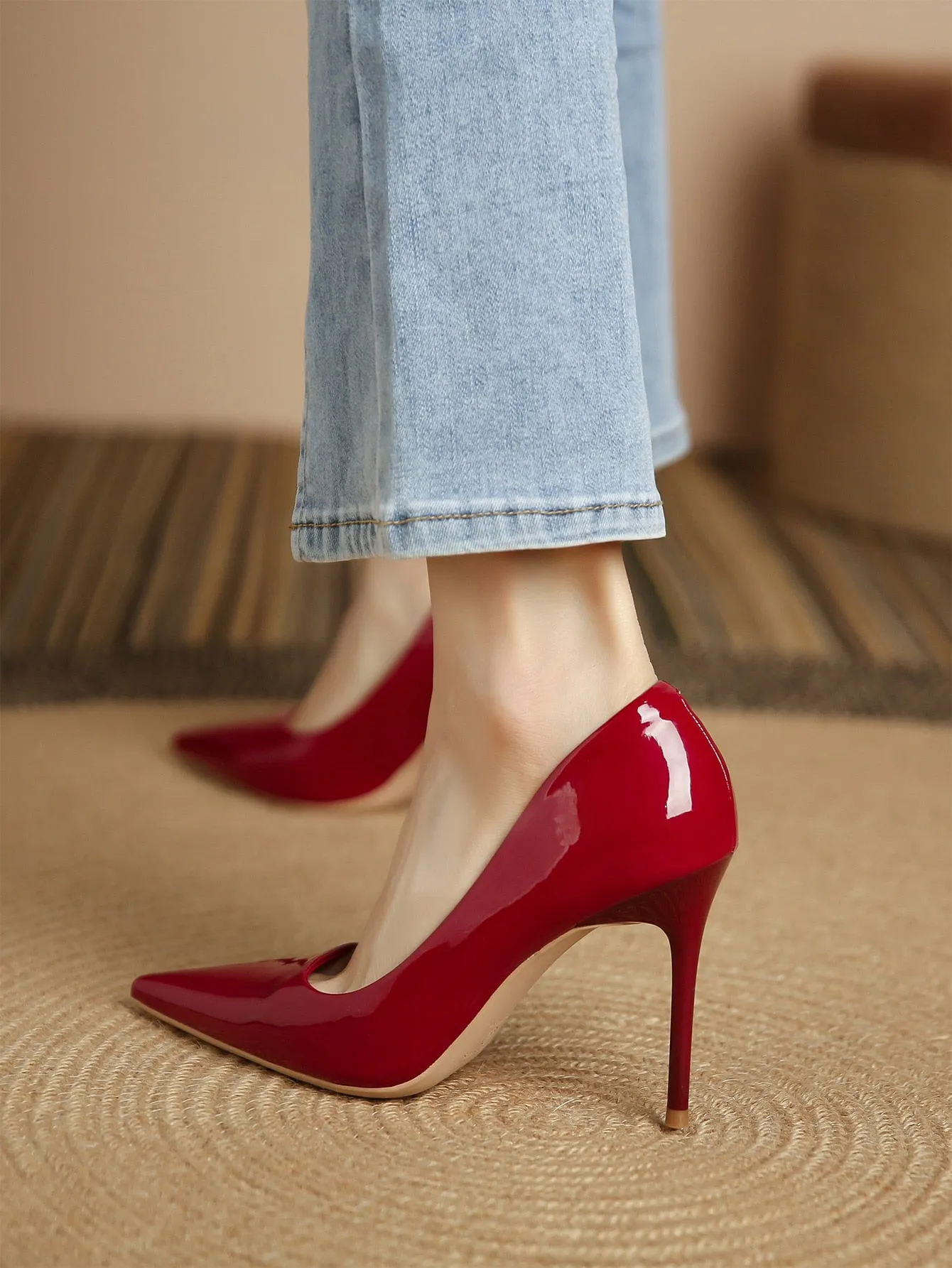 SHEIN Women Point Toe Stiletto Heeled Pumps Funky Court Pumps