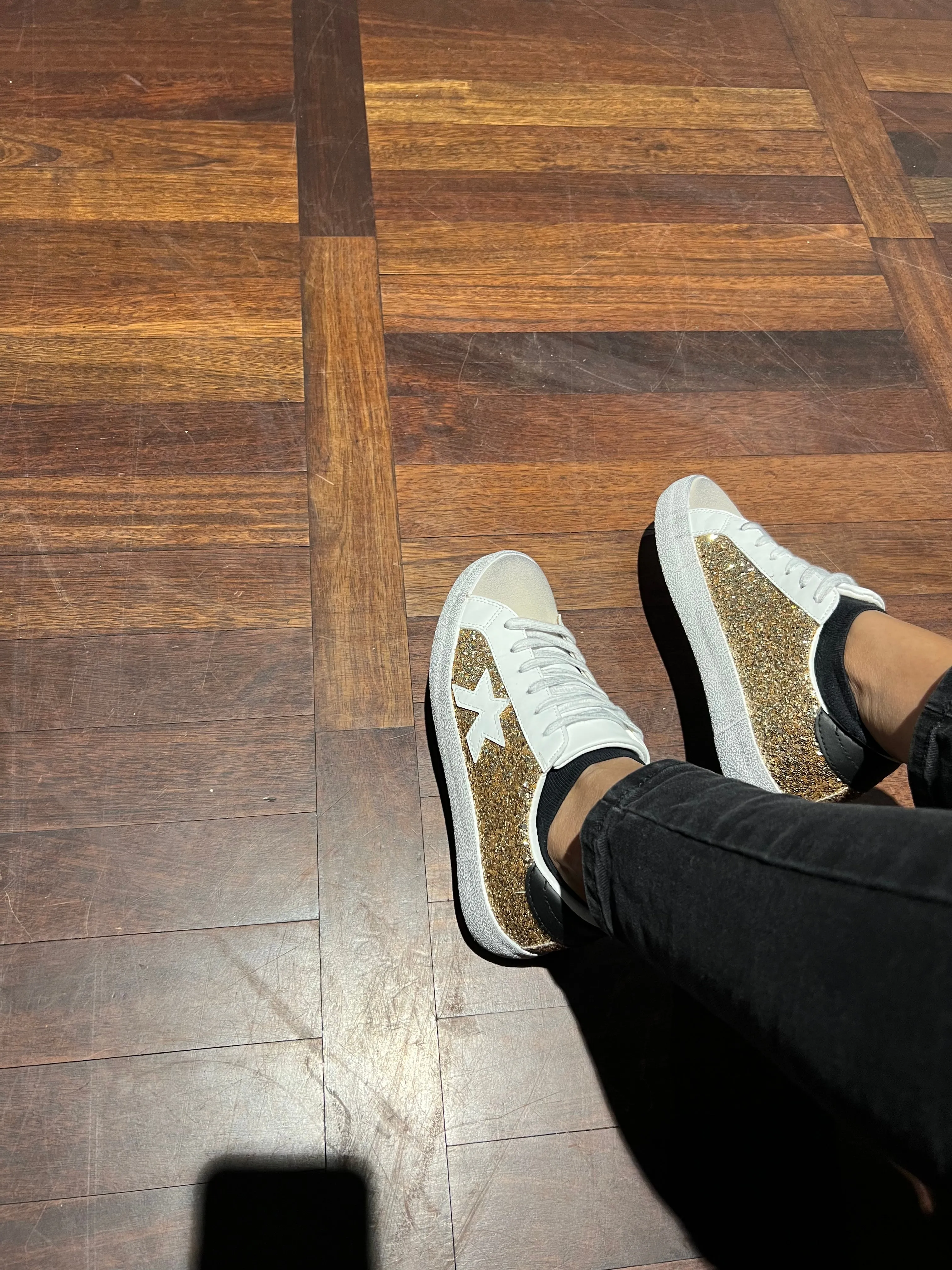 Superstar Glitter Sparkle Gold Trainers