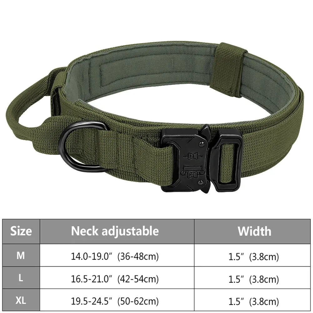 Tactical Police Dog Collar - Adjustable Durable Nylon Military Collar for German Shepherds, Medium & Large Dogs, Walking & Training Pet Accessories