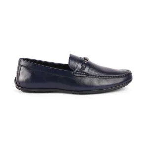 Tresmode Abia Blue Men's Leather Driving Loafers