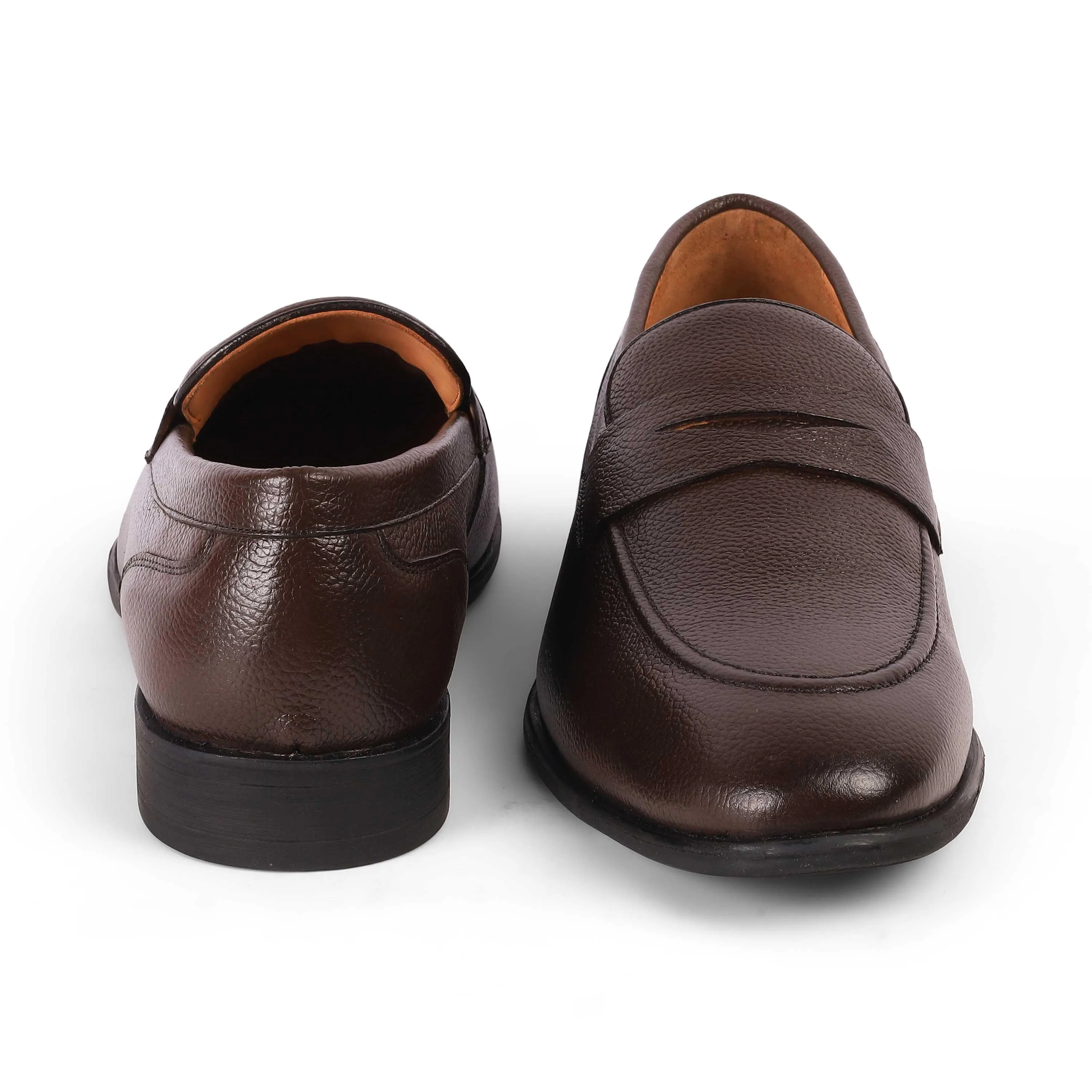 Tresmode Aris Brown Men's Leather Penny Loafers