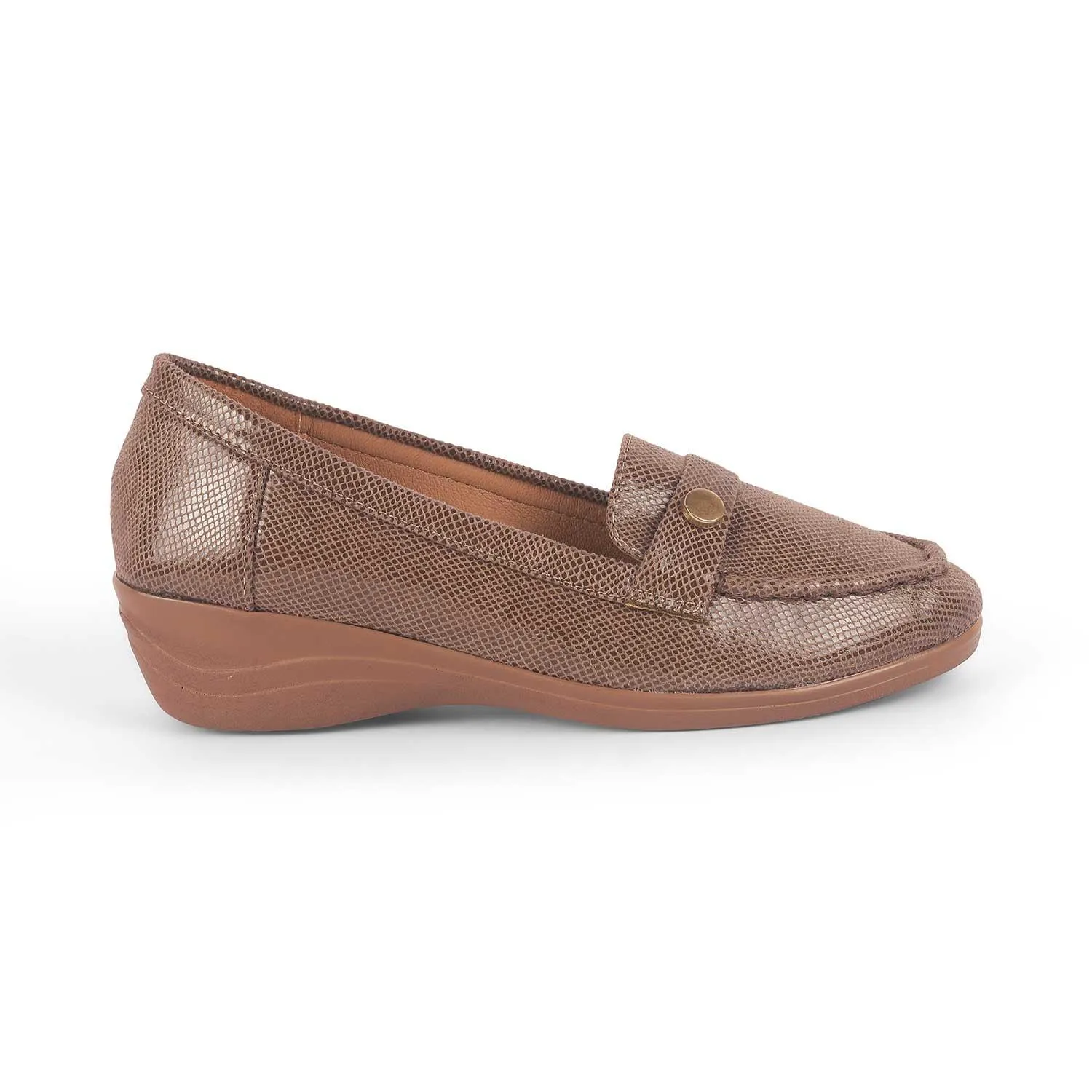 Tresmode Marcoval Brown Women's Dress Wedge Loafers