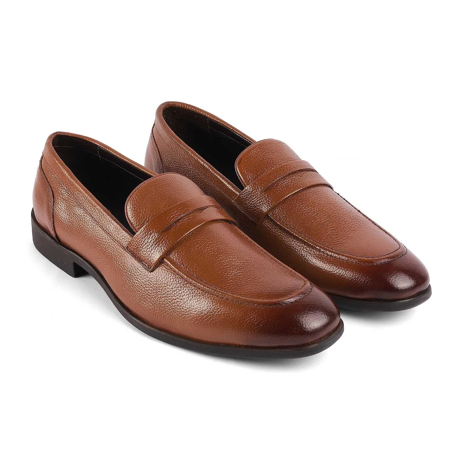 Tresmode Quebec Tan Men's Leather Loafers