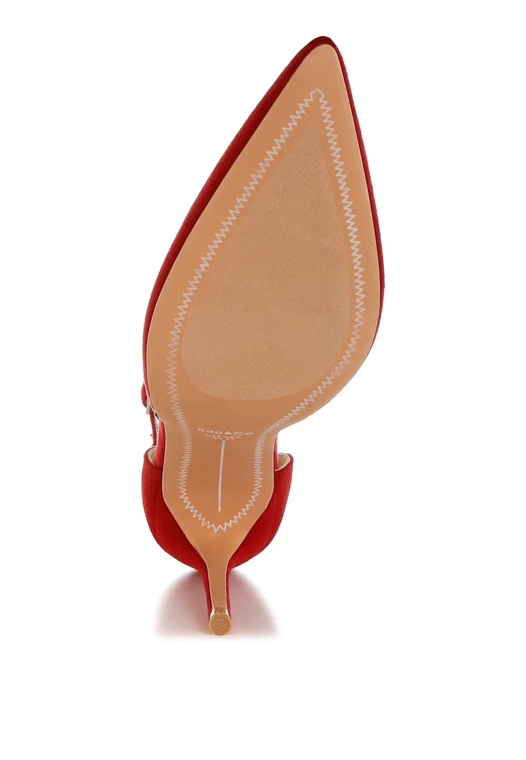 Ushra Microfiber Stiletto Sandals