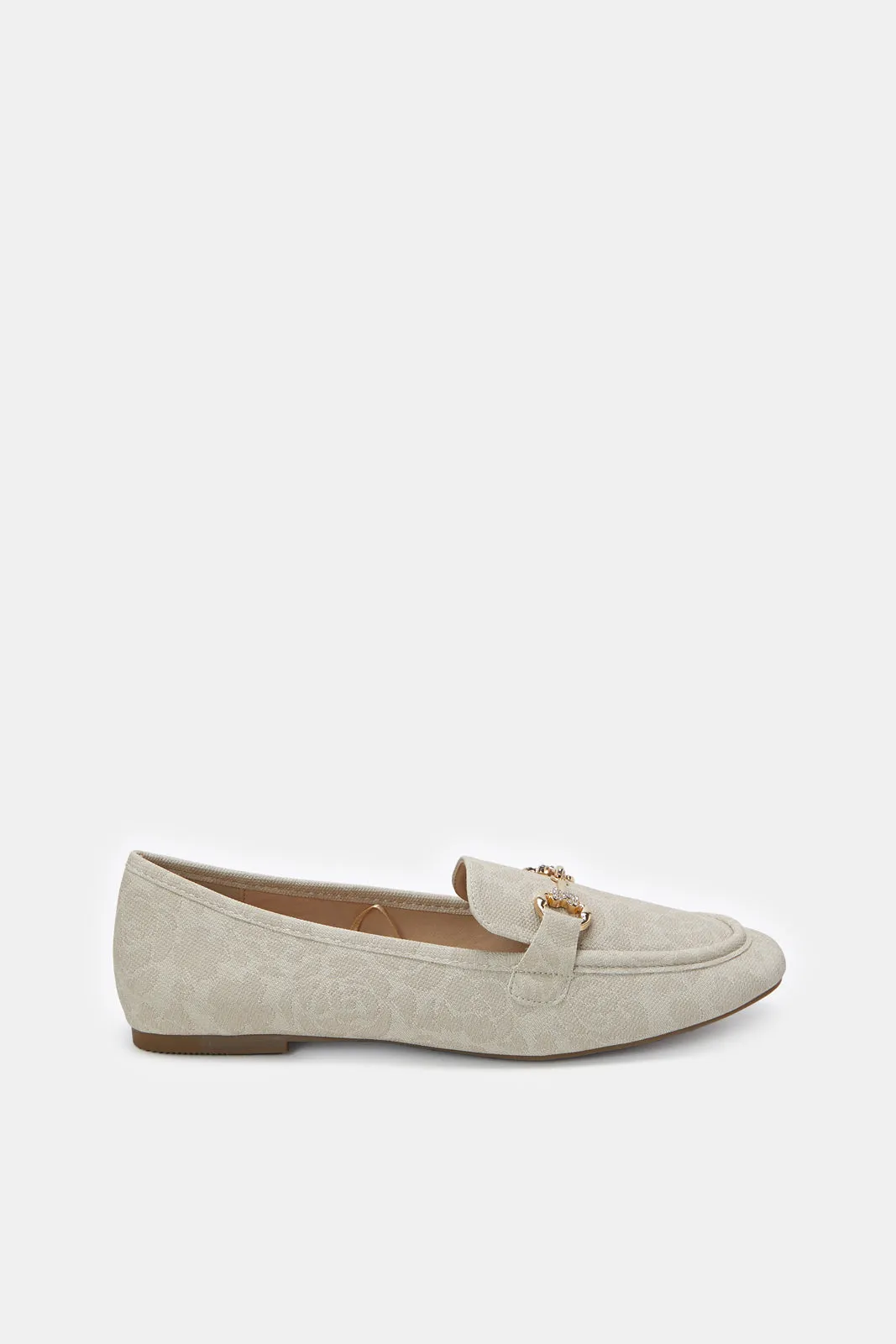 Women Ivory Loafer With Embellishment