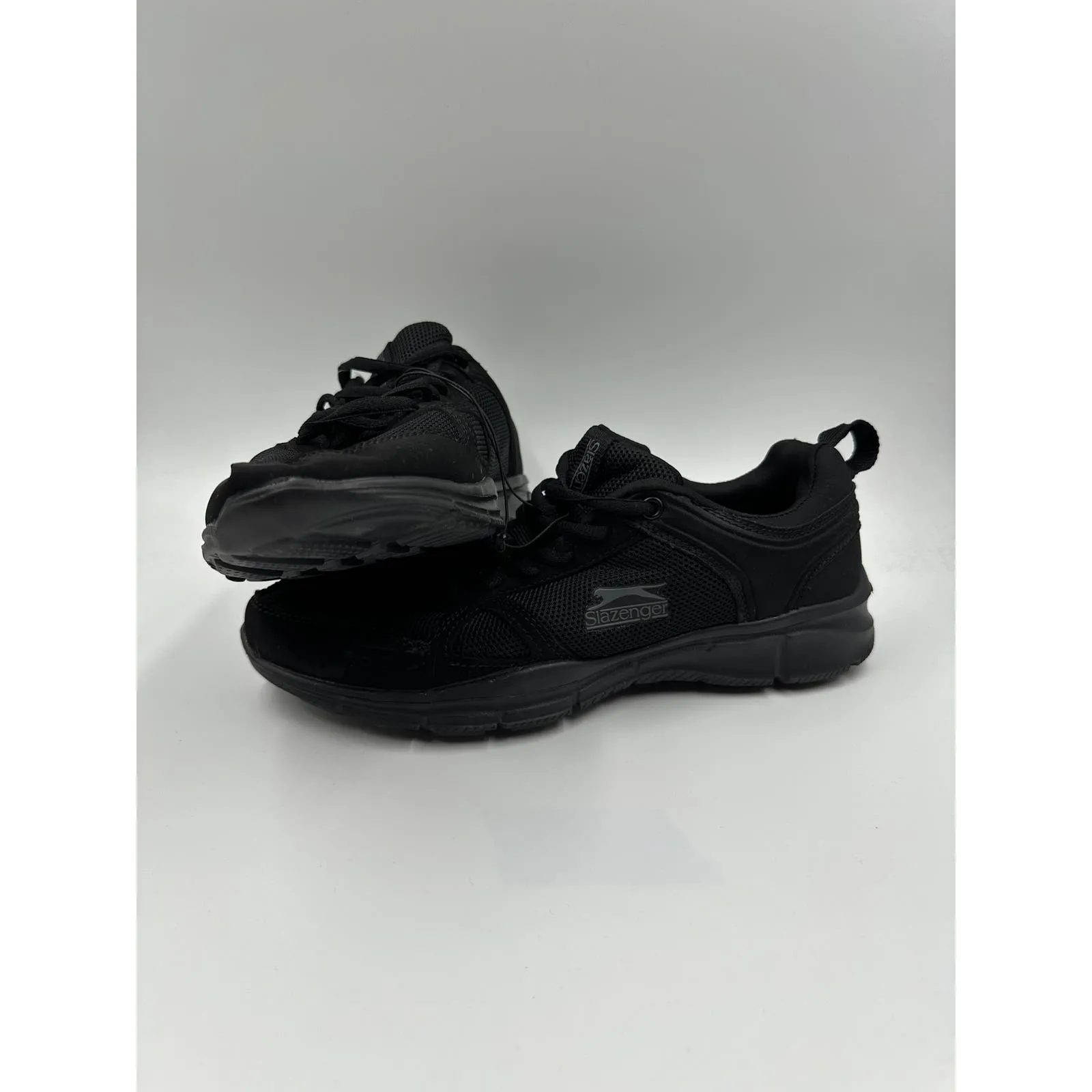 Women's Size 10, Black Sneakers with Thick Black Sole for Ultimate Support