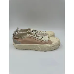 Women's Size 7, Light Pink & White Canvas Sneakers w/ Rubber Toe Caps