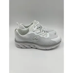 Women's Size 9, White Running Sneaker w/ Gray Accents & Thick Sole for Support