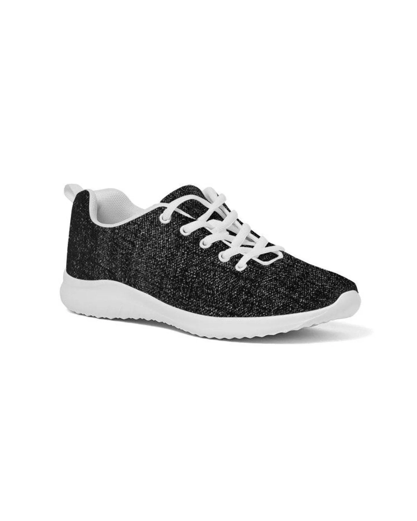 Womens Sneakers - Black And White Canvas Sports Shoes / Running