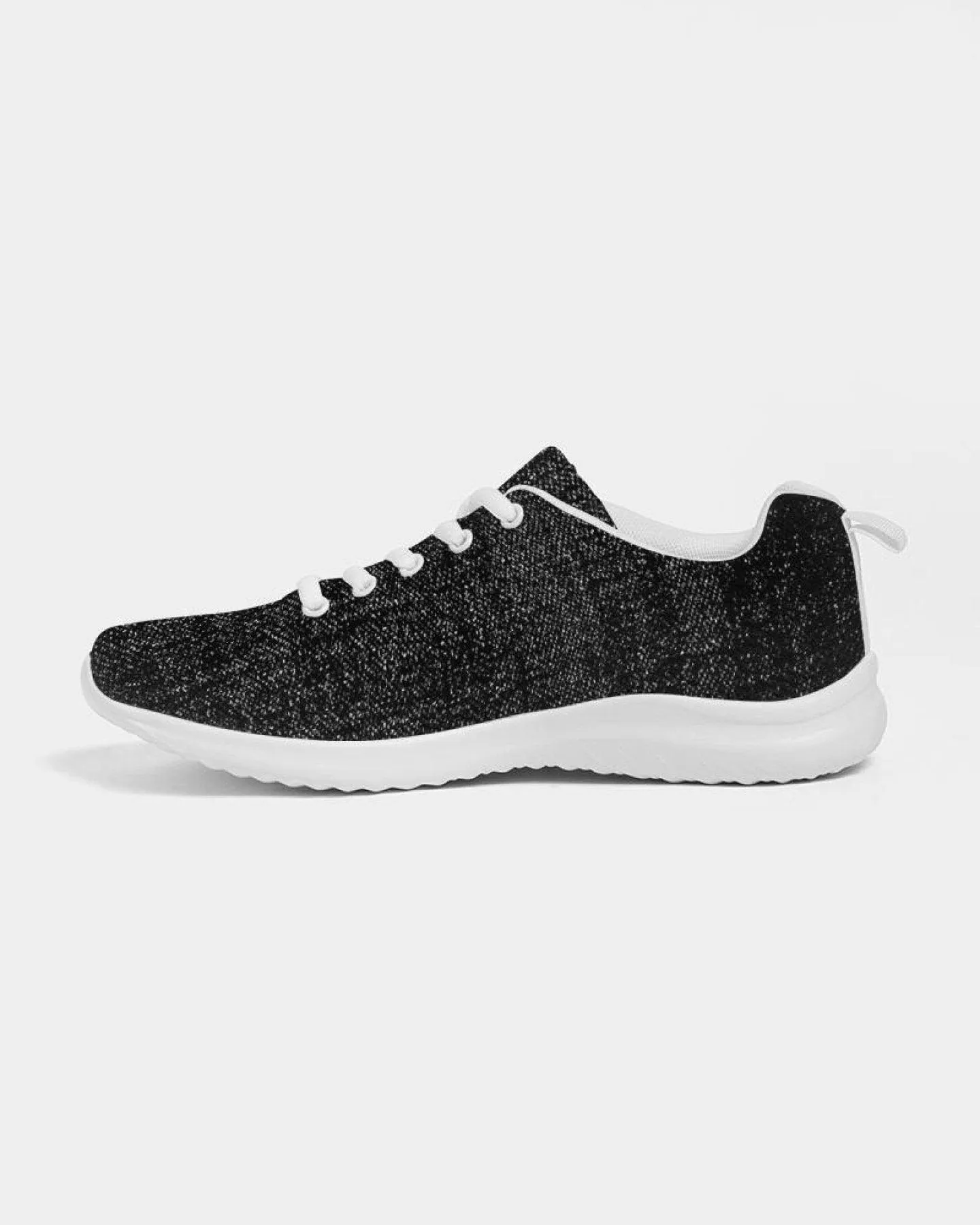 Womens Sneakers - Black And White Canvas Sports Shoes / Running