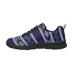 Womens Sneakers, Blue And Black Aztec Print Running Shoes